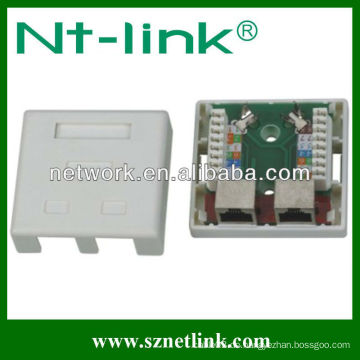 2 Port Cat5e STP RJ45 Surface Jack